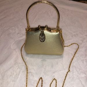 Gold mini bag with chain